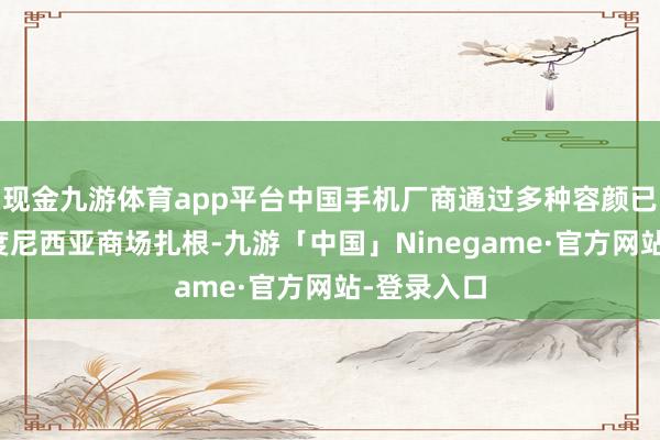 现金九游体育app平台中国手机厂商通过多种容颜已迟缓在印度尼西亚商场扎根-九游「中国」Ninegame·官方网站-登录入口